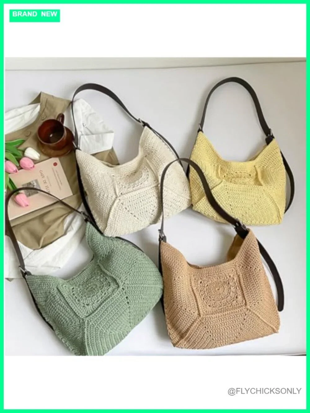 Bohemia Crochet Macrame Hobo Shoulder Beach Crossbody Bag Tote